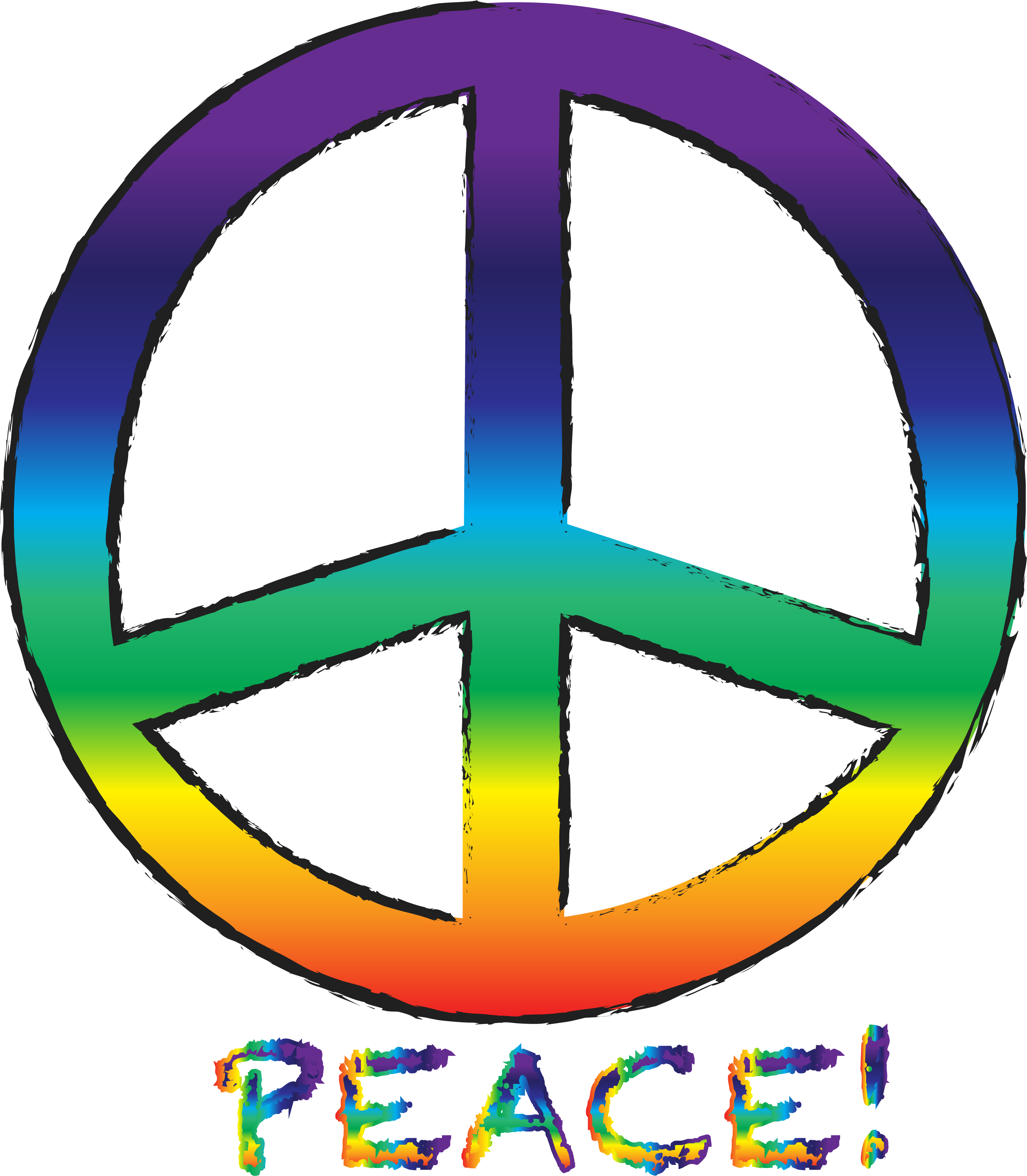  peace symbol & text